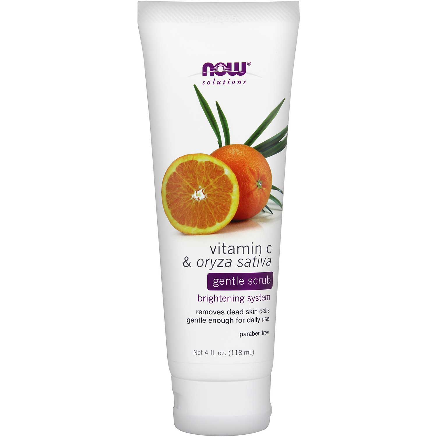 NOW Solutions Vitamin C Oryza Sativa Gentle Scrub, 118ml