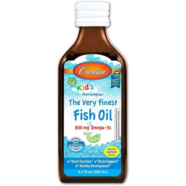 Carlson Kid's Norwegian The Very Finest Fish Oil-Lemon, 200ml.