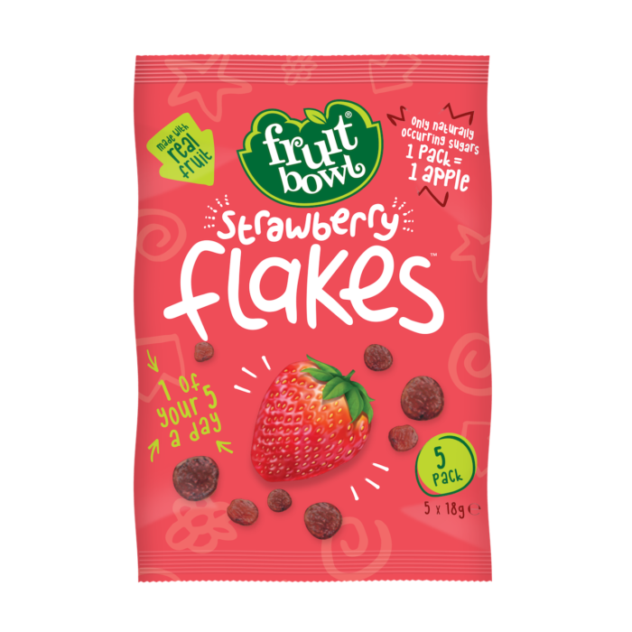 Fruit Bowl Fruit Flakes- Strawberry, 5 x 18g.