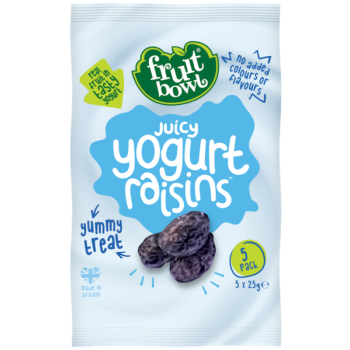 Fruit Bowl Yogurt - Yogurt Raisins, 5 x 25g.