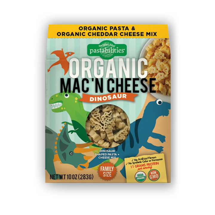 Pastabilities Organic Shaped Pasta (Mac 'N Cheese),Dinosaur, 284g