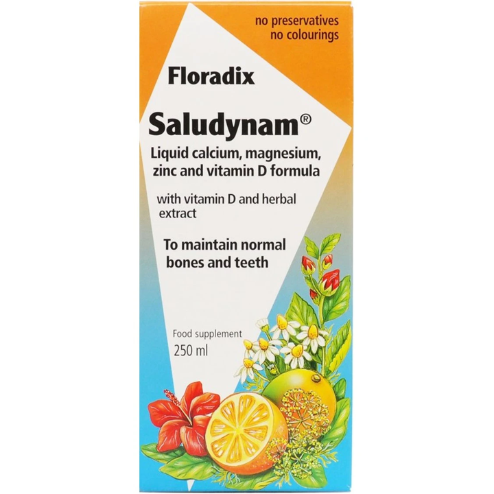 Salus Haus Floradix Saludynam Liquid Vit D, Calcium, Magnesium, Zinc, 250 ml