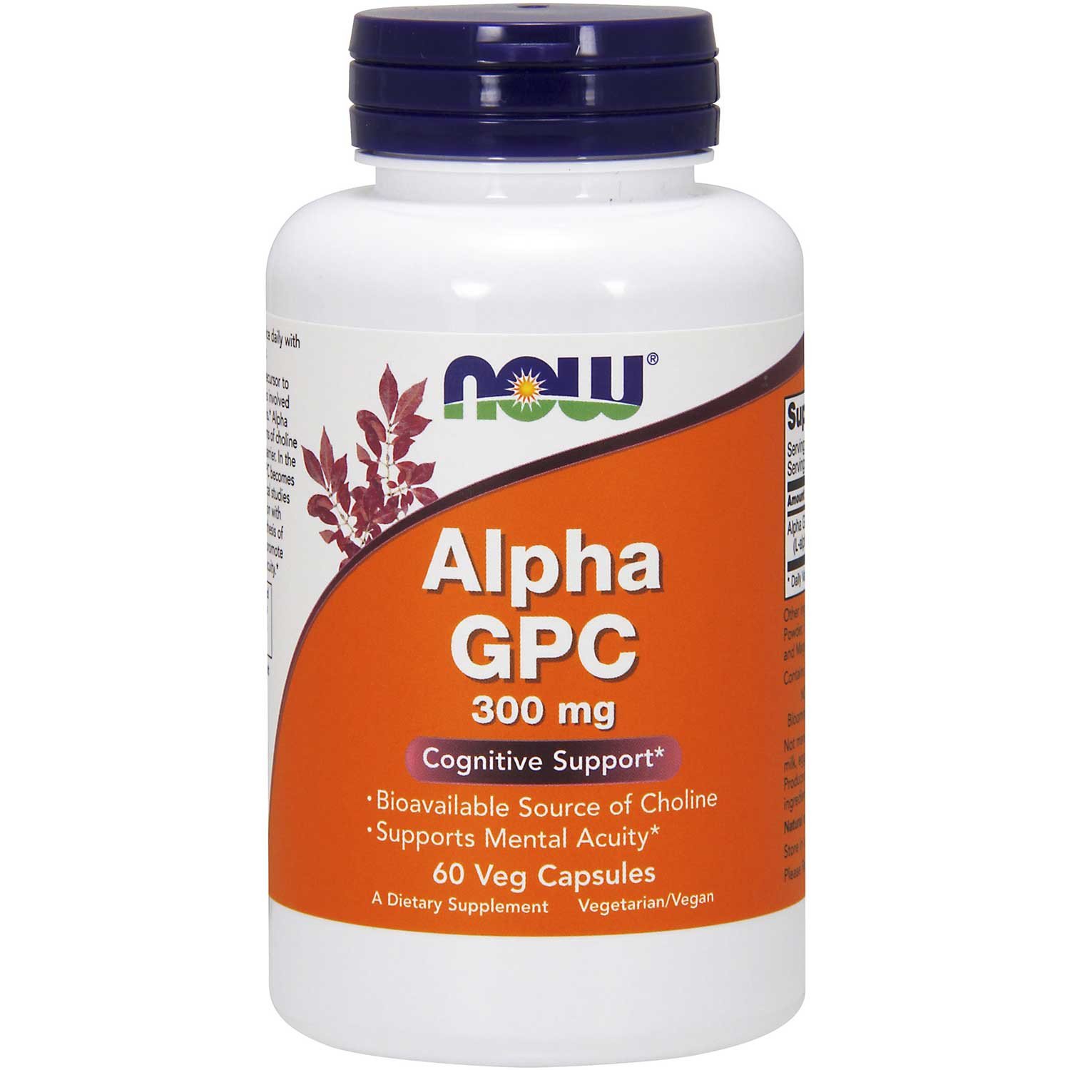 NOW Alpha GPC 300 mg, 60 Vcaps