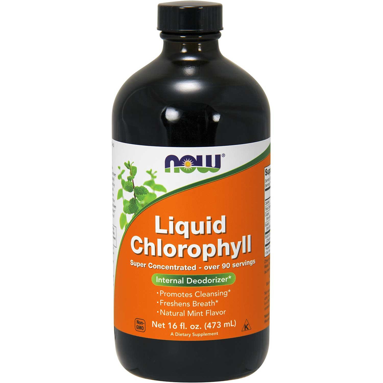 NOW Chlorophyll Liquid 3X w/Peppermint, 473 ml