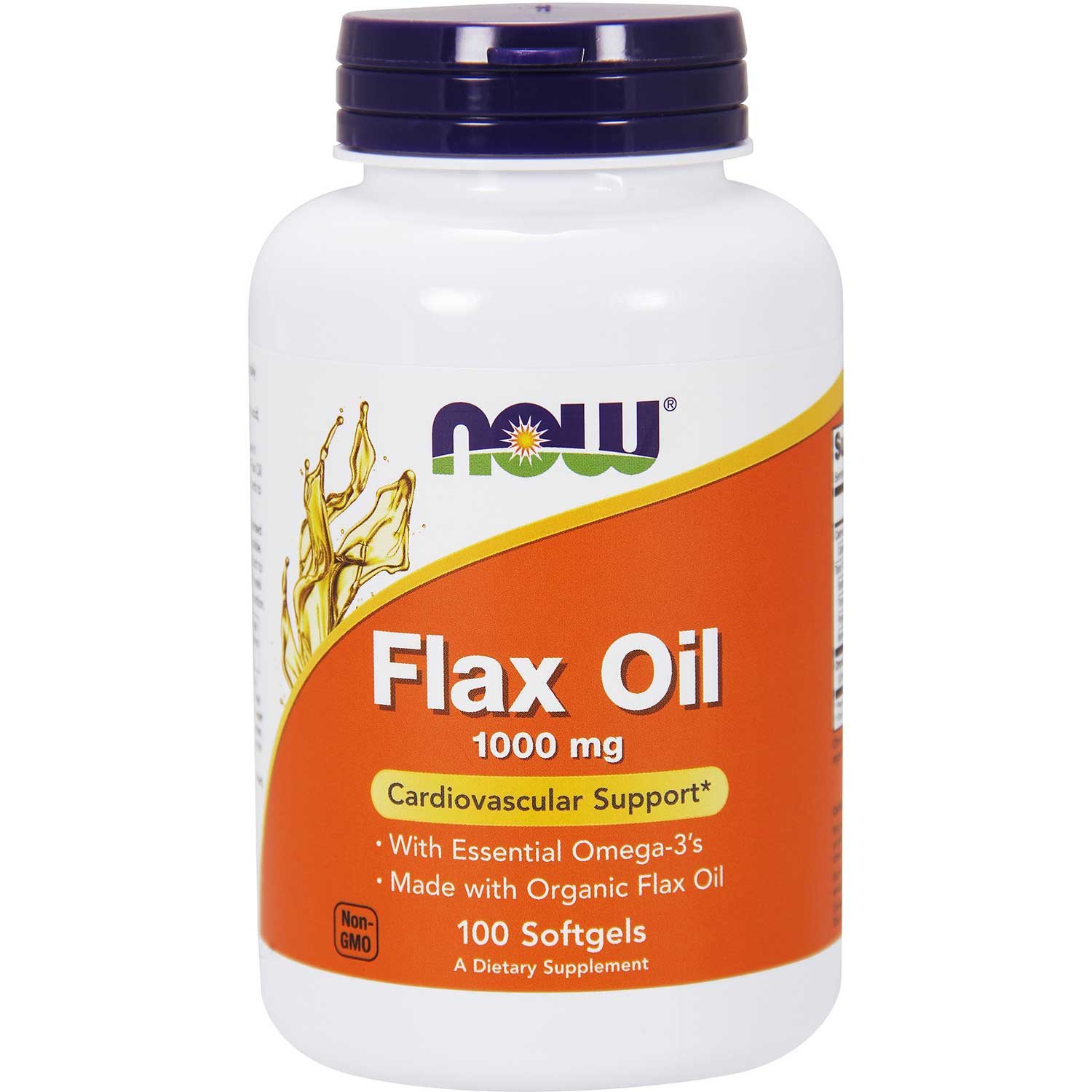 NOW Flax Oil Expeller-Pressed (Organic) 1000 mg, 100 sgls