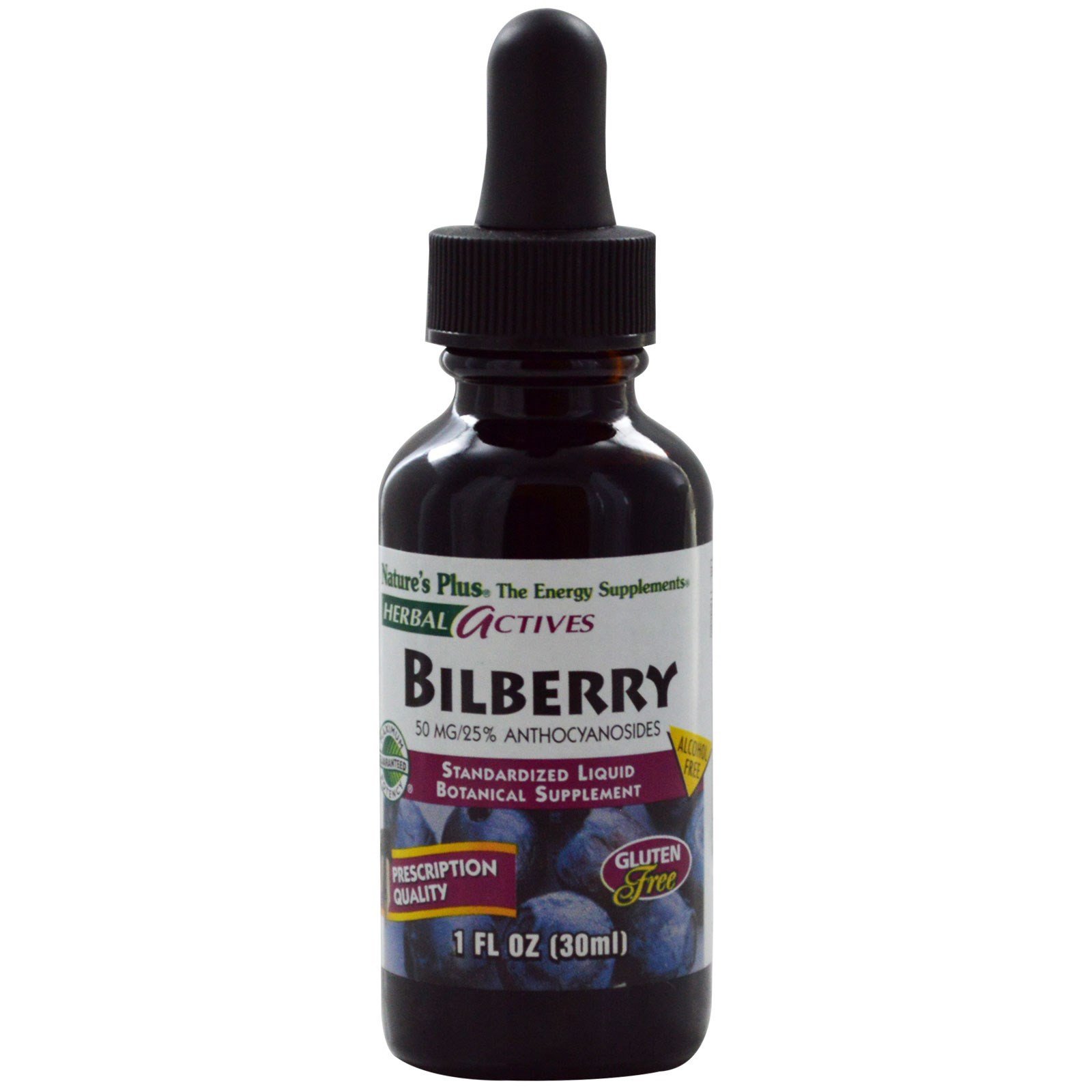 Natures Plus HerbalActives Liquid Bilberry Extract A/F (50 mg), 30 ml