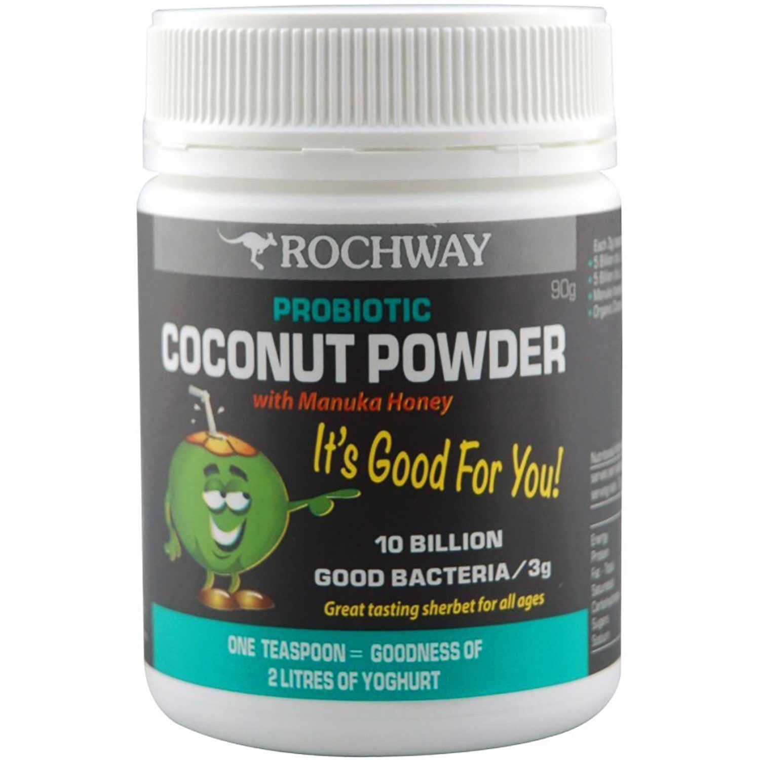 Rochway Coconut Powder w/ Manuka Honey Probiotic, Powder, 90g