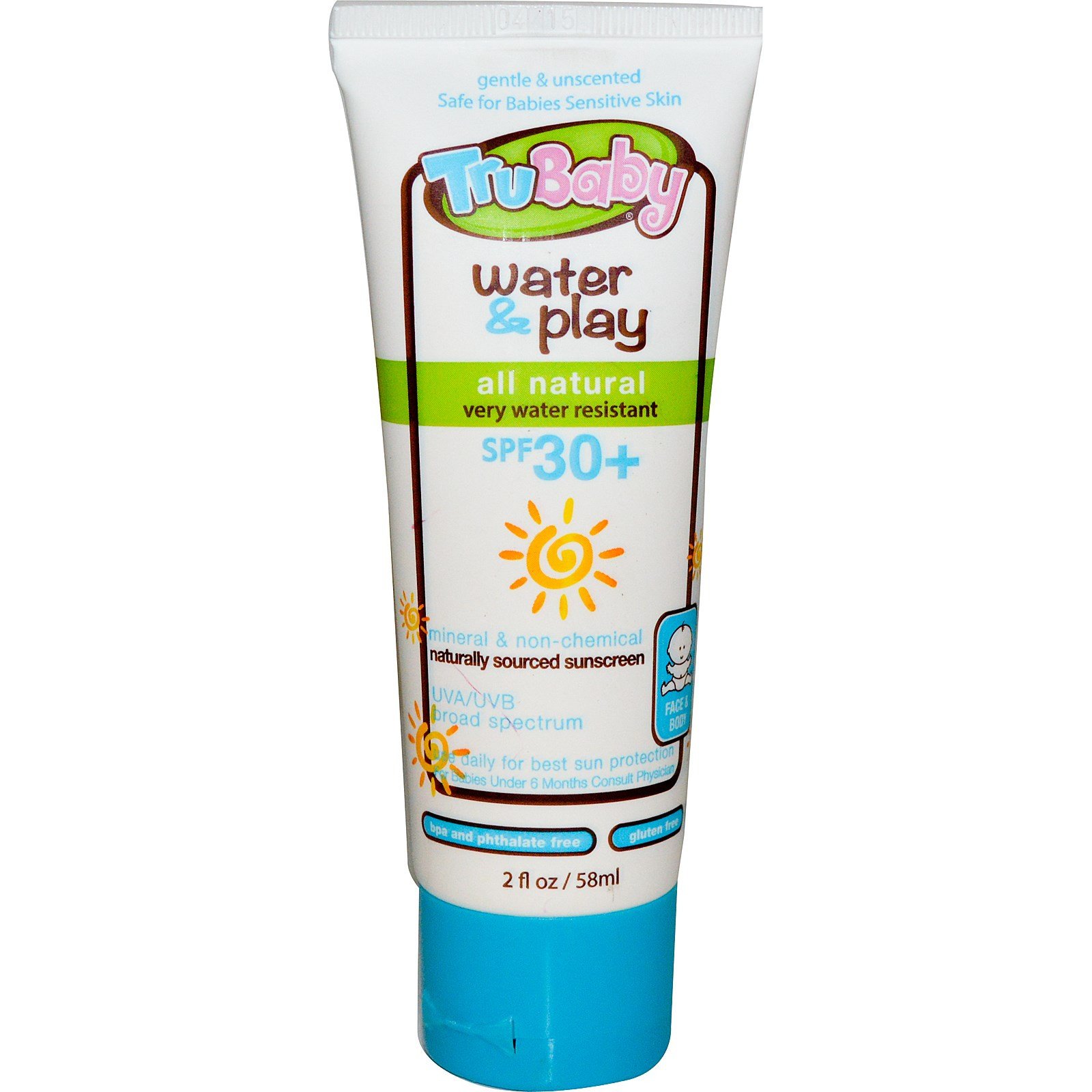TruBaby Water & Play - Unscented+ Water Resistant -UVA/UVB Lotion, 58 ml