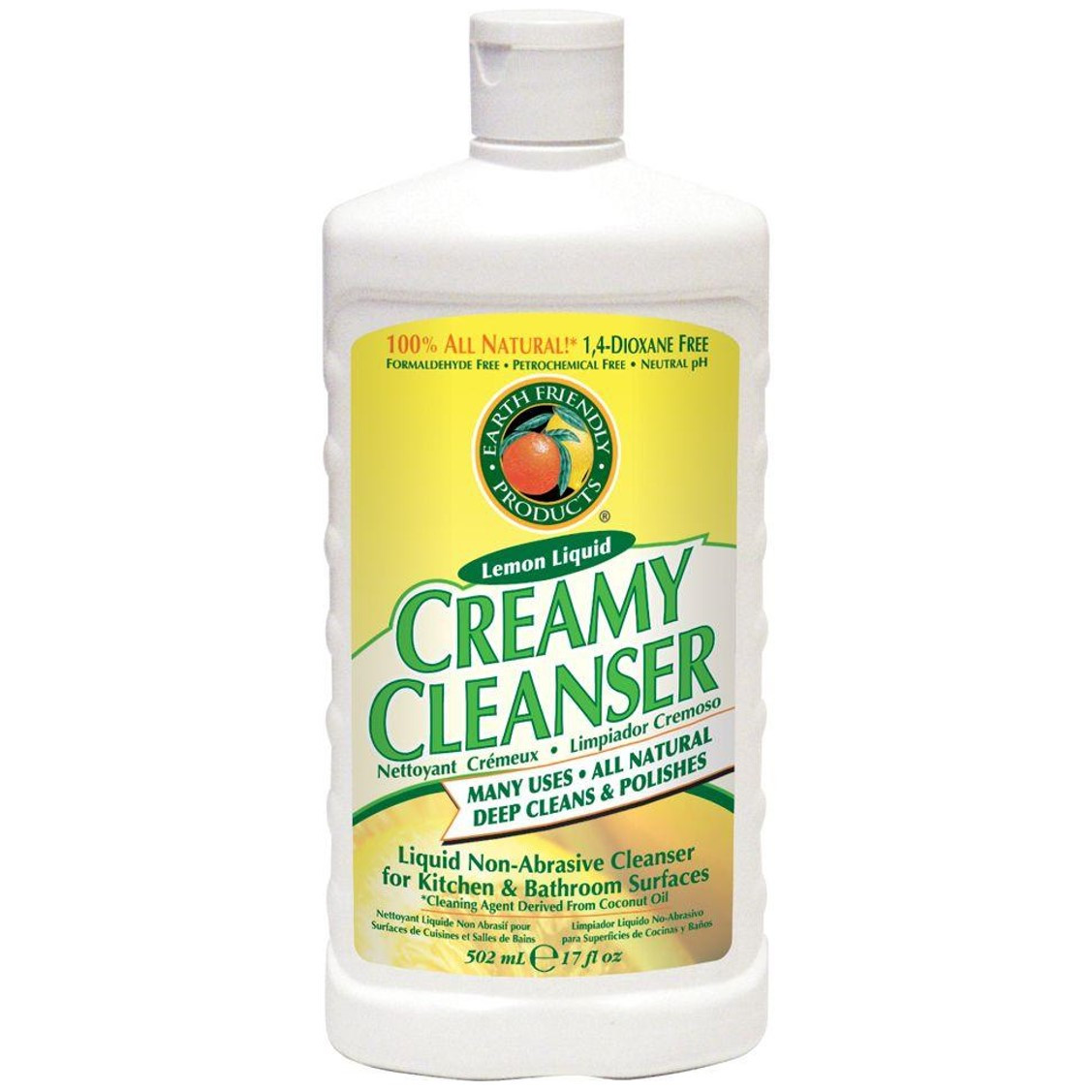Earth Friendly Creamy Cleanser Natural Lemon, 500ml