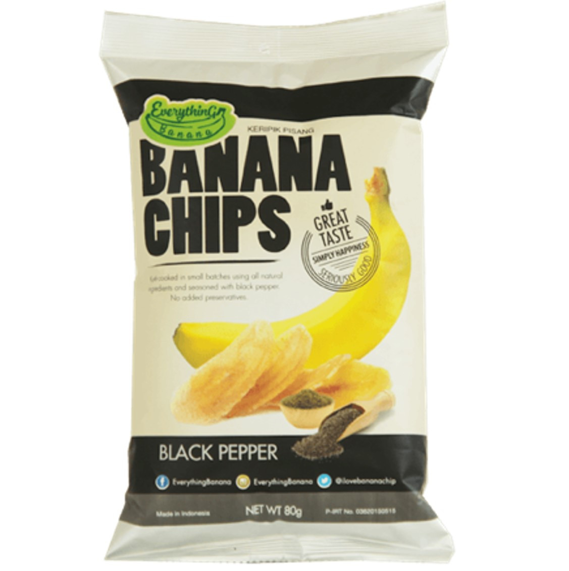 Everything Banana Chips - Black Pepper, 80g